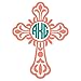 Vinyl Decal - Fancy Cross with Monogram for Yeti Tumblers Laptops Planners or Cars