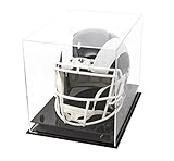 Better Display Cases Clear Acrylic Football Helmet Display Case with Black Risers (A002-BR)
