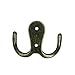 HBlife Robe Hook, 16 Pieces Double Prong Robe Hook Retro Cloth Hanger with 32 Pieces Screws (Bronze)