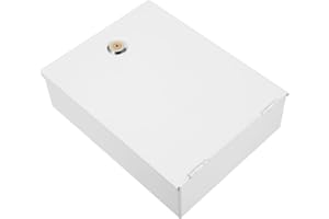 PRETYZOOM Lockable Metal Wall Switch Lock Box 210x160x60mm White Iron Protective Alarm Panel Enclosure