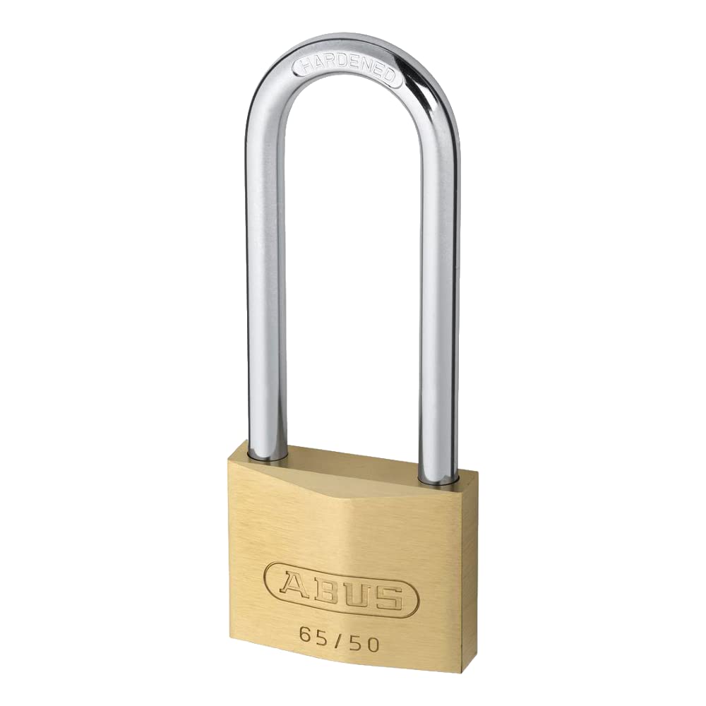 ABUS 65 Series Brass Long Shackle Padlock - 50mm KA (504) 80mm Shackle 65/50HB80 Boxed
