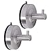 Airisoer Powerful Vacuum Suction Cup Hooks Anti Fall-Off Waterproof Reusable Stainless Steel Shower Hooks for Towel, Bath Robe, Coat, Loofah - Bathroom Kitchen 2-Pack