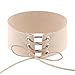 JoJo & Lin Vintage Chic Choker Harajuku Velvet Belt with Exaggerated Collar Chain Necklace for Women Gothic Style Harness Necklace (Beige)