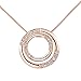 joyliveCY Women Charm Jewerly Pendant Rose Gold Plated Necklace Bicyclic Chain Necklace