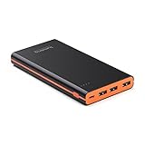 3 Port 15000mAh Power Bank, Lumsing Ultrathin Portable Charger 15000mAh Premium External Battery Pack & Power Bank with Smart Charge for iPhone, Samsung Galaxy, Android Smart Devices (Black)