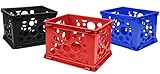Storex Mini Crate, 9 x 7.75 x 6 Inches, Assorted Colors, Case of 3 (STX61559U03C)