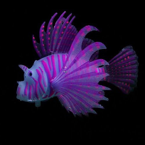 Lionfish S Purple Aquarium Fish Tank Landscape Decoration Glow Simulation Animal Plants Ornament no.26