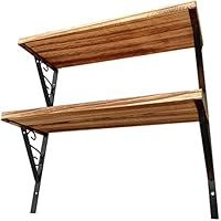 TheTimeBus Solid Wood 2-Tiers Vintage Floating Shelves (Brown)