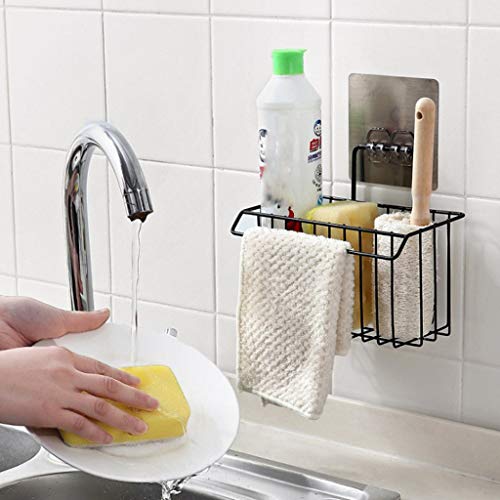 Chenway Bathroom Storage Baskets Hanging Mini Kitchen Sink Side Drain Basket (Black)
