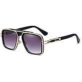 Trendy Retro Sunglasses for Men Women Stark Vintage Shades 70s Italian Fashion Square Metal Glasses