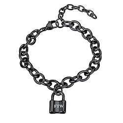 FindChic Black Cable Chain Bracelets for Women with
