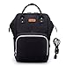BOCCA Diaper Bag, with USB Charging Port, Muti-functional Waterproof Backpack, Large Capacity and Insulation Designed Organizer for Mom Travel (Black)