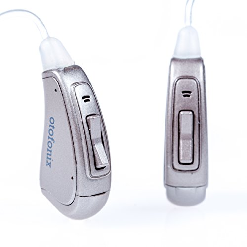 Otofonix Personal Sound Amplifiers, Digital Hearing Amplifiers, Noise Cancellation and Volume Control (Pair, Gray)