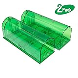 Yomitek 2-Pack Humane Mouse Trap with Air Holes,Rodent Trap,Mice Catcher,Live Catch and Release,No Killing,No Chemical,Safe for Children and Pet,Reusable Rat Rodent Cage Catcher for Indoor & Outdoor