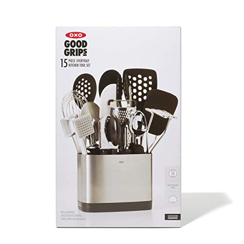 OXO Good Grips 15Piece Everyday Kitchen Utensil Set, Silver Our