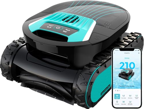 Pleco Pro Cordless Pool Cleaner Robot with 210-Min Runtime, Smart AI Navigation, App Control, Strong Wall Climbing, Waterline Cleaning, Dual-Layer Filtration, for In-Ground Pools up to 220㎡, Indigo