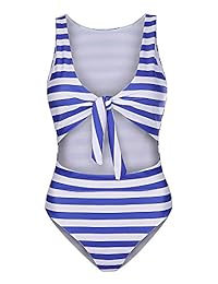 Traje de baño para dama, de cintura alta, traje de baño de una pieza, sexy, con lazo delantero