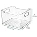 mDesign Plastic Deep Organizer Bin with Handles for Kitchen, Cabinet, Pantry Shelf, Refrigerator, Freezer - Storage Container Organizing Bins for Fruits and Vegetables, Ligne Collection, 4 Pack, Clear