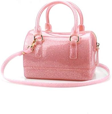 Girls Jelly Mini Candy Handbag Crossbody Shoulder Bags for Summer (Shining Pink)