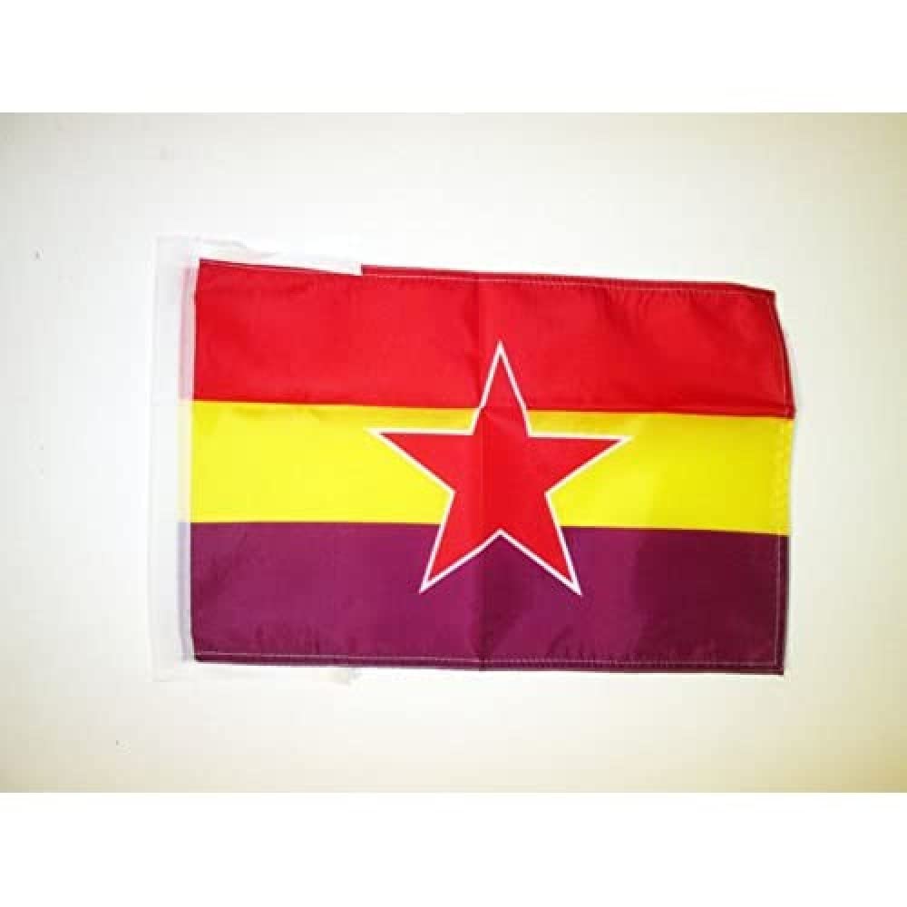 AZ FLAG - Spanish Republican Popular Army Flag - 18'' x 12'' - 100% Polyester Spain Republican Small Banner with Two Cords - Fade Resistant - Vivid Colors - 18x12 in - 45x30 Cm โ image 1