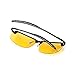 AMZTM Night Vision Goggles Semi-rimless Glare Reducing Glasses For Night Driving Polarized Sunglasses For Women and Men (Grey Frame and Yellow Lens, 66)