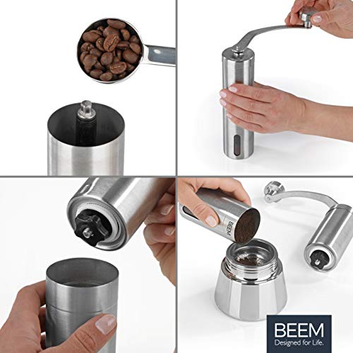 BEEM GRIND-2-GO Manuelle Kaffeemühle – 40 g | Kegelmahlwerk | Mahlgrad-Einstellung stufenlos | Baumwollbeutel… – Bild 5