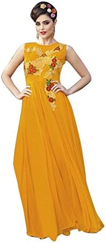 Vibes Women`s Net Patch Work Anarkali Dress Material