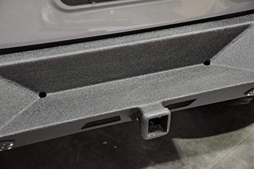DV8 Jeep Wrangler Rear Bumper Hammer Forged 4x4 Offroad Bumper w/ Accessories Fits 07-17 JK Model Class 3 Tow Hitch, LED Lights, and D-Rings Compatible with TC-6 Tire Carrier RBSTTB-10 - Thumbnail 3
