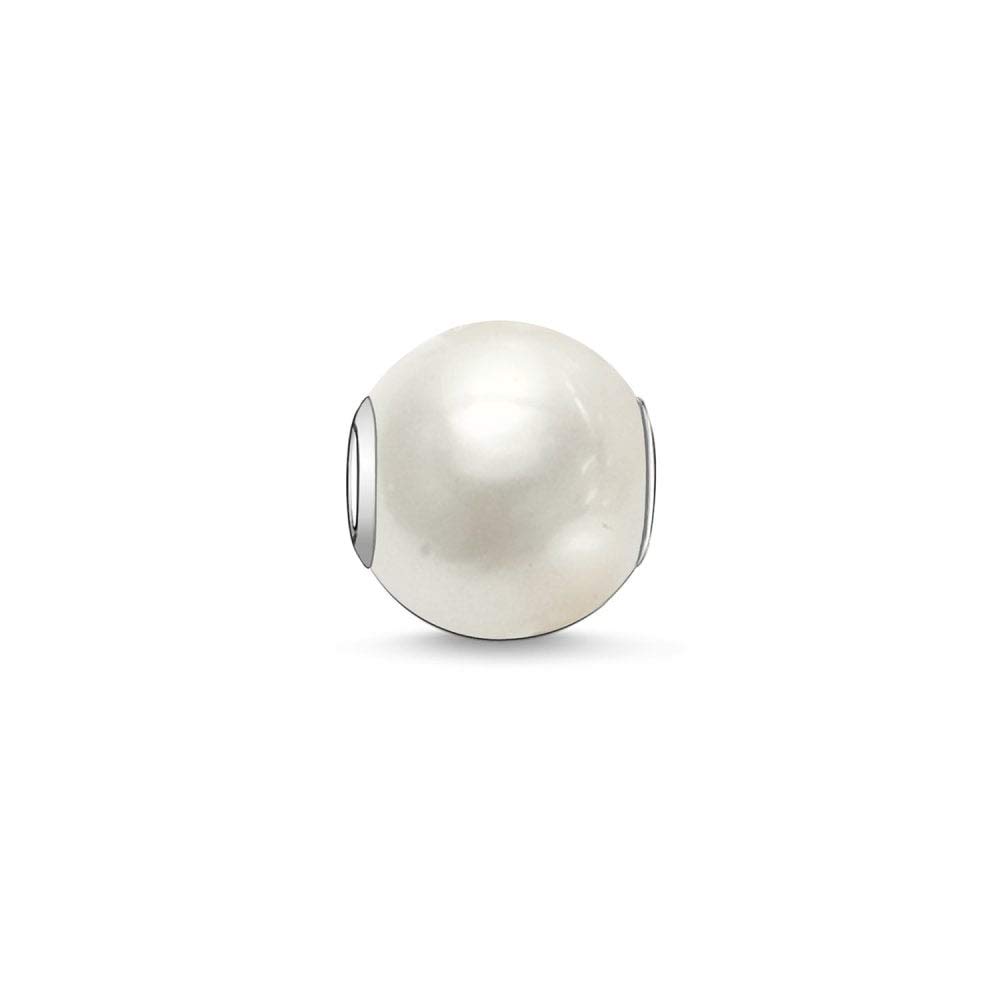 Thomas Sabo Women Bead Freshwater Pearl white Karma Beads 925 Sterling Silver K0004-082-14