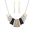 HSWE Statement Bib Collar Necklace for Women Enamel Tricolor Chunky Choker Necklace Bar Drop Earrings Set (Tricolor)