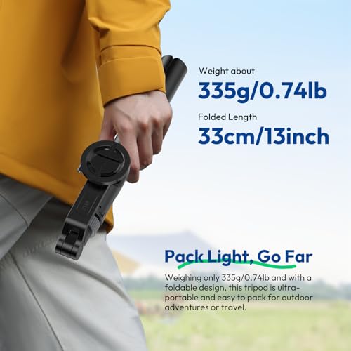 ULANZI TT88 Magnetic Tripod for iPhone, 57" Extendable Selfie Stick with Remote, 2-in-1 Phone Clip & Dual Cold Shoe Mounts-Lightweight Phone Tripod Stand for Vlogging, Travel, Video Recording (Black)
