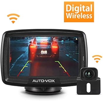 AUTO-VOX CS-2 Wireless Backup Camera Kit with Stable Digital Signal, 4.3'' Monitor & Rear View Camera for Truck, Van, Camping Car, SUV