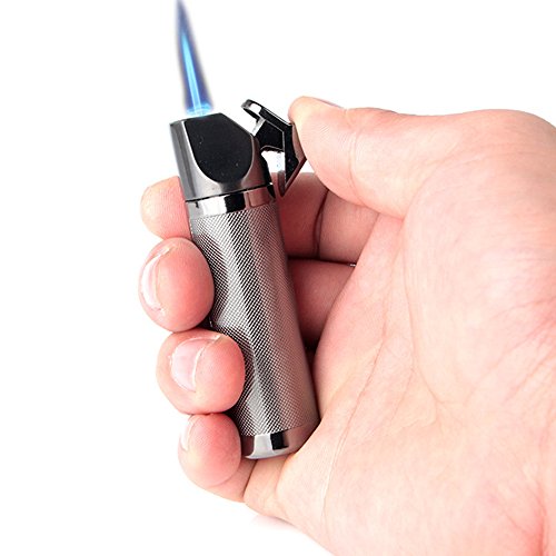 Metal Cylinder Design Torch Flame Windproof Lighter Color Random