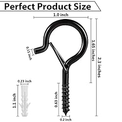 Etoolia 24 Pcs Q Hooks for Outdoor String