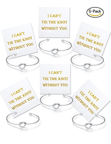 UPC 713924911542, Bridesmaid Cards Will You Be My Bridesmaid Bridesmaid Gifts Love Knot Bracelet Tie the Knot Cuff Open Bangle For Women Set of 6 Valentine&#39;s Day Gifts For Her Jewelry gifts For Women Romantic Gifts