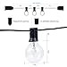 25Ft Outdoor Patio String Lights with 25 Clear Globe G40 Bulbs,UL Certified for Patio Porch Backyard Deck Bistro Gazebos Pergolas Balcony Wedding Gathering Parties Markets Decor, Black