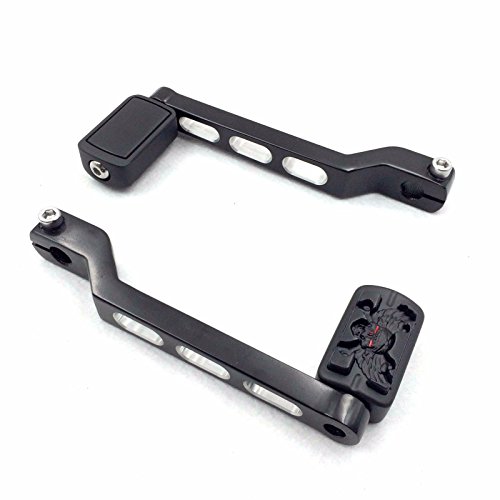 HTT Group Motorcycle Black Zombie Shifter Footrest Foot Pegs with Heel/Toe Shift Lever For Harley Electra Glide Trike Tri Street Glide Road Glide