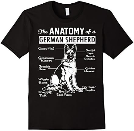 Mens The Anatomy Of A German Shepherd Shirt XL Black