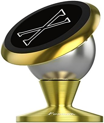 Fosman Universal 360 Rotatable Magnetic Car Mount For iPhone Samsung Sat Nav (42mm X DarkGold)