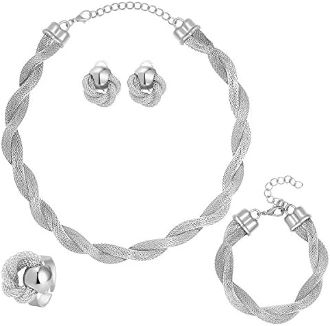IFFURMON Jewelry Sets for Women Wedding Brides Bridal Party Holiday Maxi Plated Choker Accessories