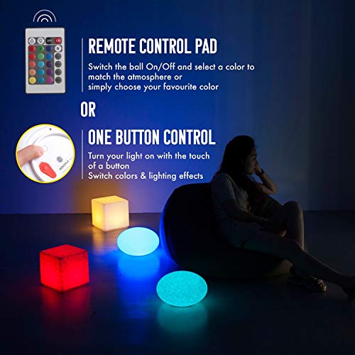 INNOKA 15.8-Inch Extra Large LED Cube Light, IP65 Waterproof Cordless & Rechargeable Decorative Dimmable Mood Lamp Remote Control [16 RGB Color Changing] [4 Lighting Effects] for Pool, Outdoor, Party - Thumbnail 6