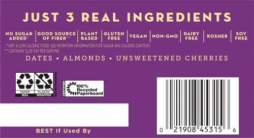 LARABAR CHERRY PIE, GLUTEN FREE VEGAN FRUIT & NUT BAR, 1.7 OZ BARS, 16 CT