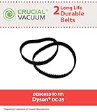 2 Dyson DC25 Vacuum Geared Long Life Belts, Compare to Dyson DC-25 Part 914006-01 (91400601), Designed and Engineered by Crucial Vacuum