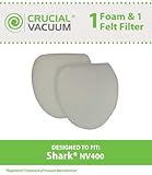 Felt & Foam Filter Kit for Shark NV400 Upright Vacuums; Compare to Shark Part No. XFF400; Designed & Engineered by Think Crucial