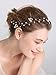 fxmimior Bridal Wedding Crystals Long Hair Vine Wedding Evening Party Headpiece (gold)