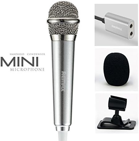 Mini Microphone, Omnidirectional Stereo Mic for Voice Recording,Chatting on Cellphones,Tablets,Laptops,Computers - Silver