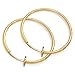 Clip On Spring Hoop Earrings for Non-Pierced Ears (40mm, Gold-Tone)