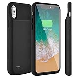 iPhone X 3200mAh Battery Case, Tbeat Slim Protective Battery Pack Charger Case Support Lightning Wired Headphones, Rechargeable Extended Power Bank for iPhone X/10(5.8 inch) Black