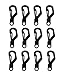 Bytiyar 12 PCS Little Clips Hooks with Metal Spring Wiregate Carabiner and Mini Eye Hole for Keychain Key Kit Accessory, Black