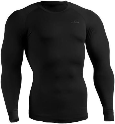 emFraa men women Skin Tight Thermal Base layer Compression Winter Black Shirt XS